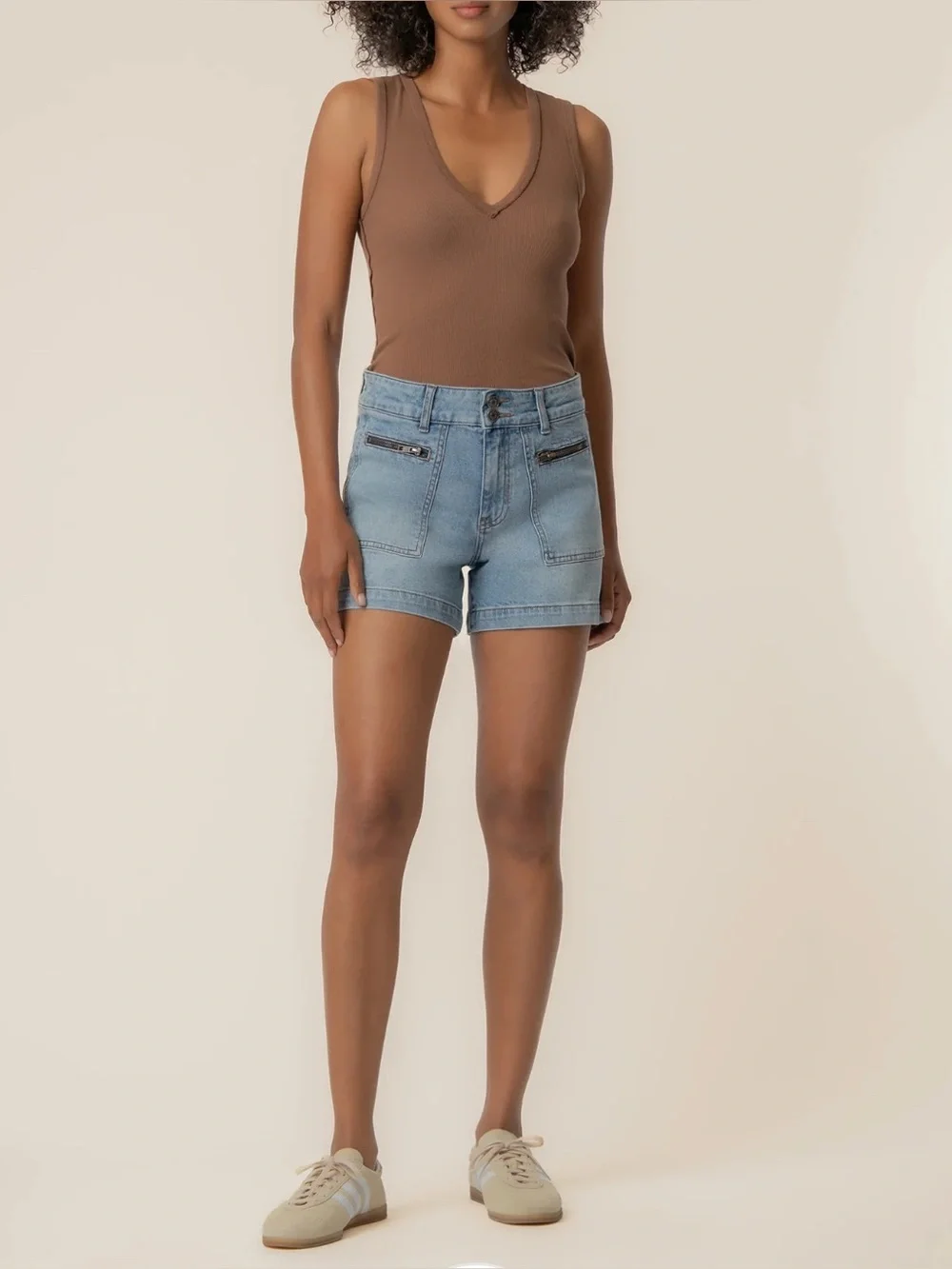 Kut from the Kloth Light Blue High-Rise Denim Shorts